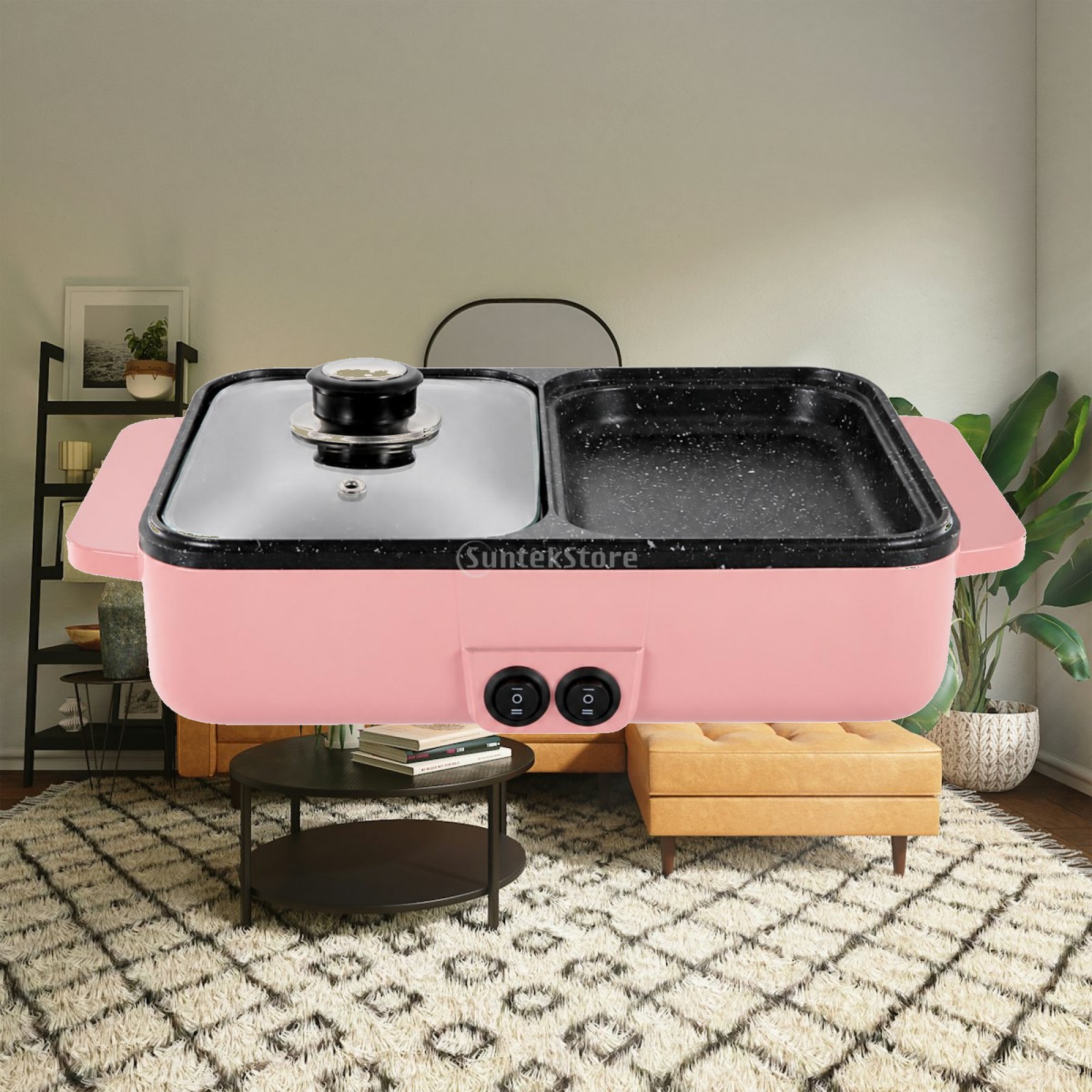 Hot Pot Portable Dual - Elektrischer Grill und Hot-Pot-Kombigerät mit Doppeltem
