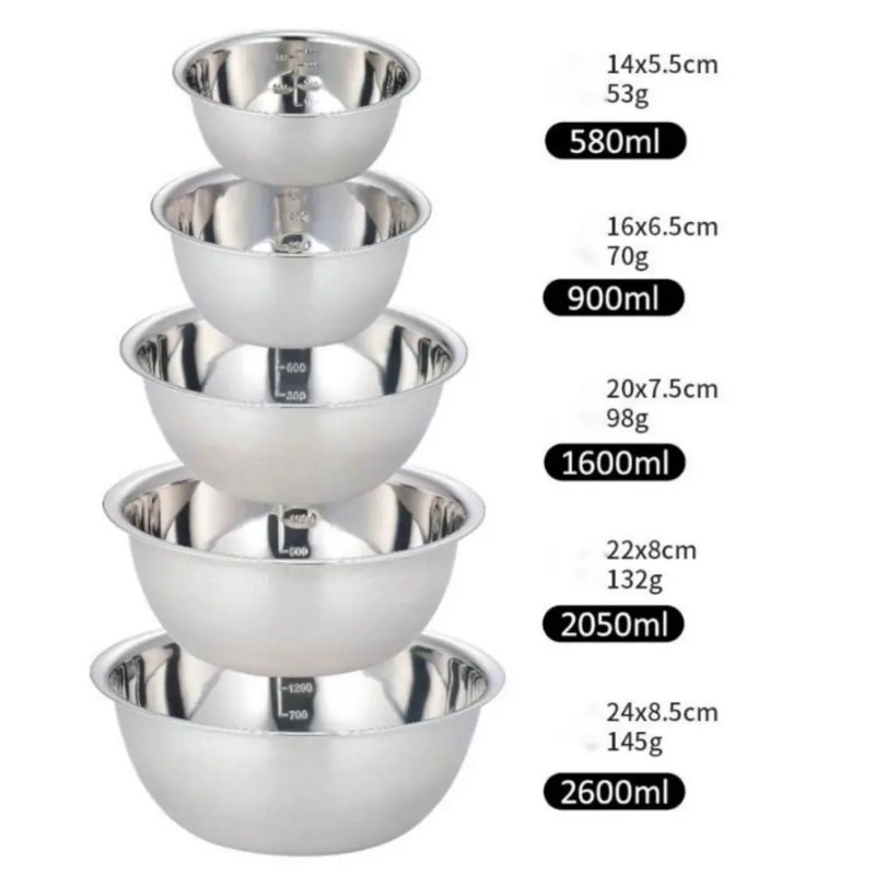Home Cooking Supplies - Edelstahl-Rührschüsseln, tragbare Küche, Kochen, Nesting-Aufbewahrungsschüsseln für