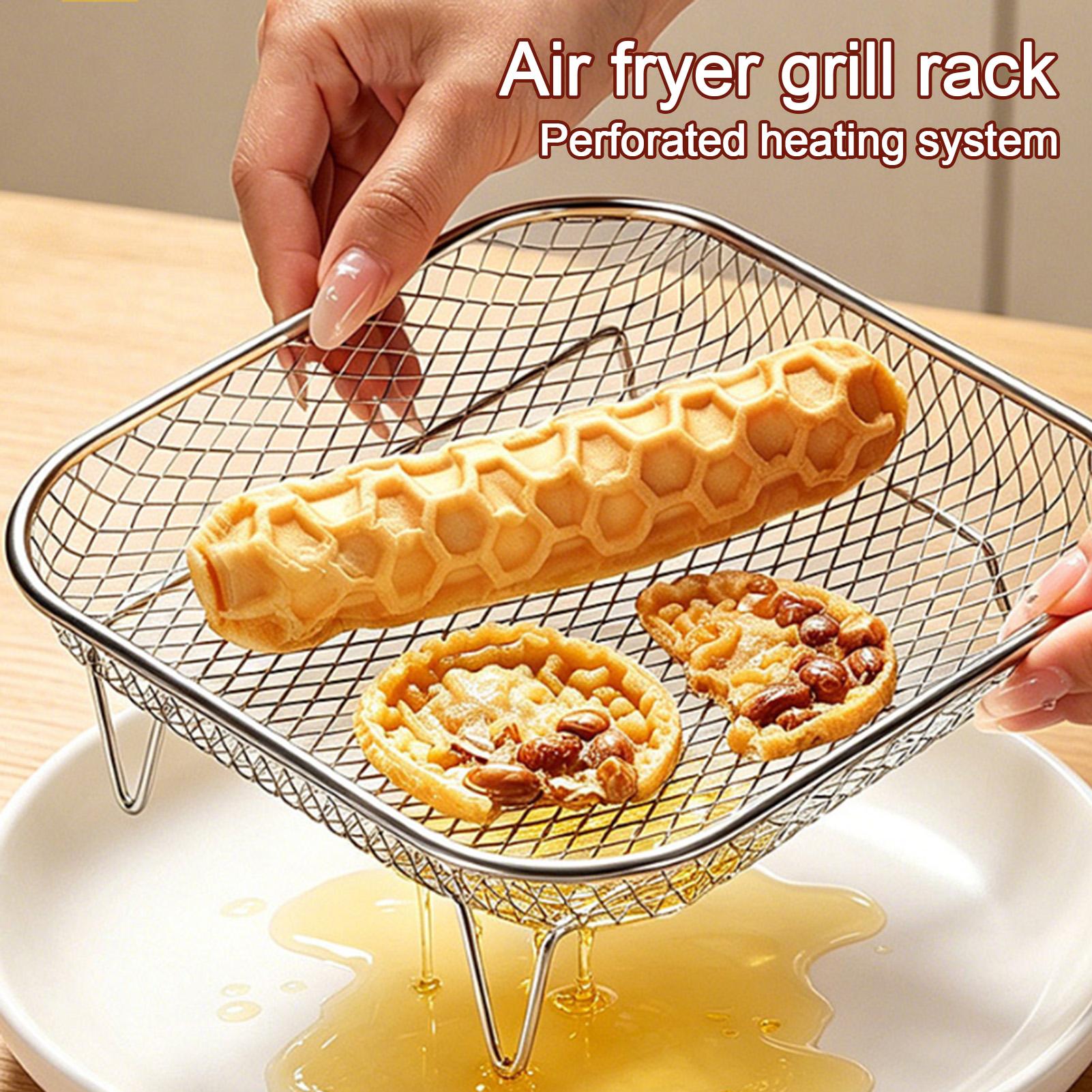Home Cooking Supplies - Heißluftfritteusen-Gitterkorb aus Edelstahl, stapelbar, für verschiedene